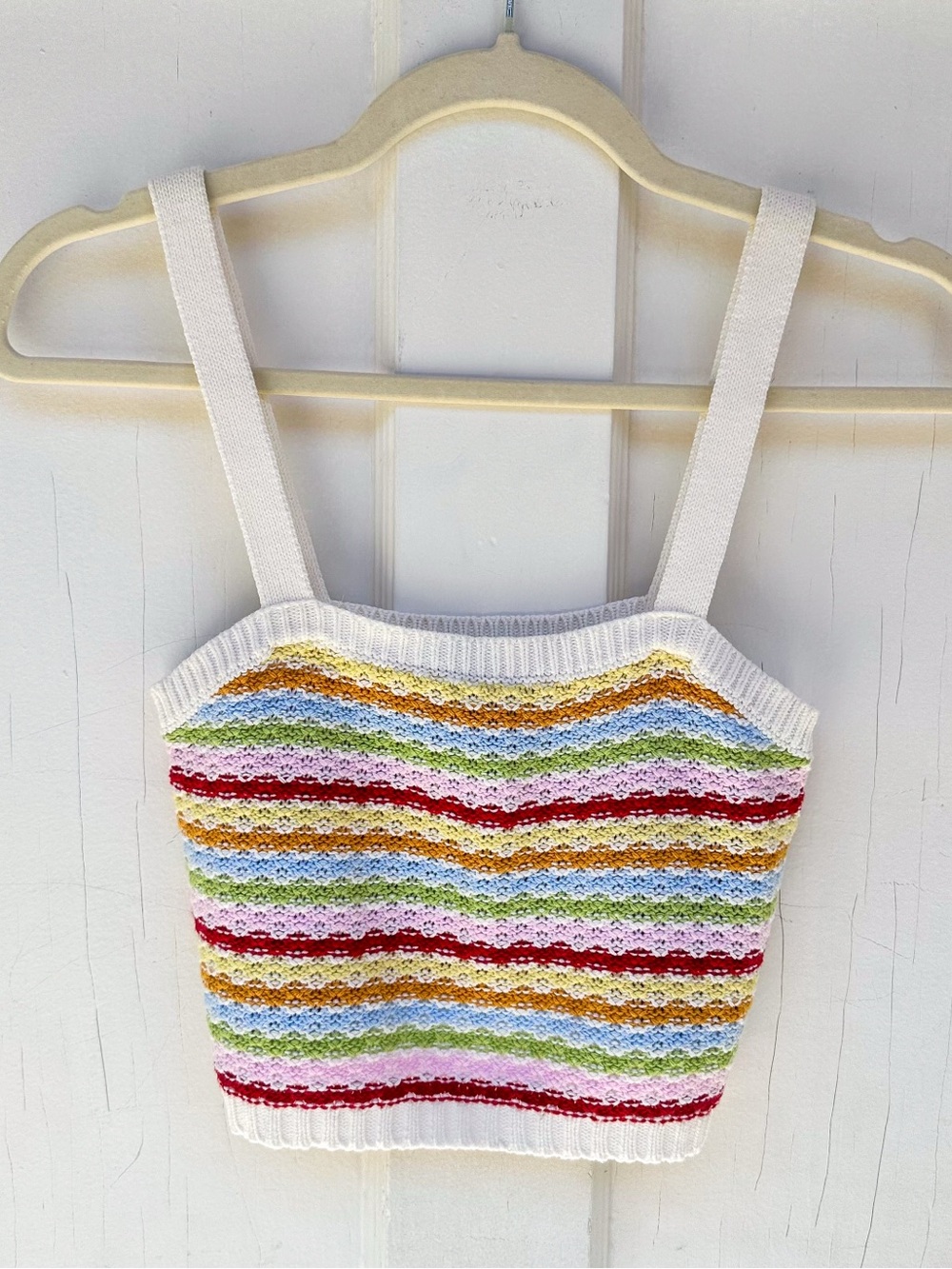 🌈Rainbow Knit Crop Top